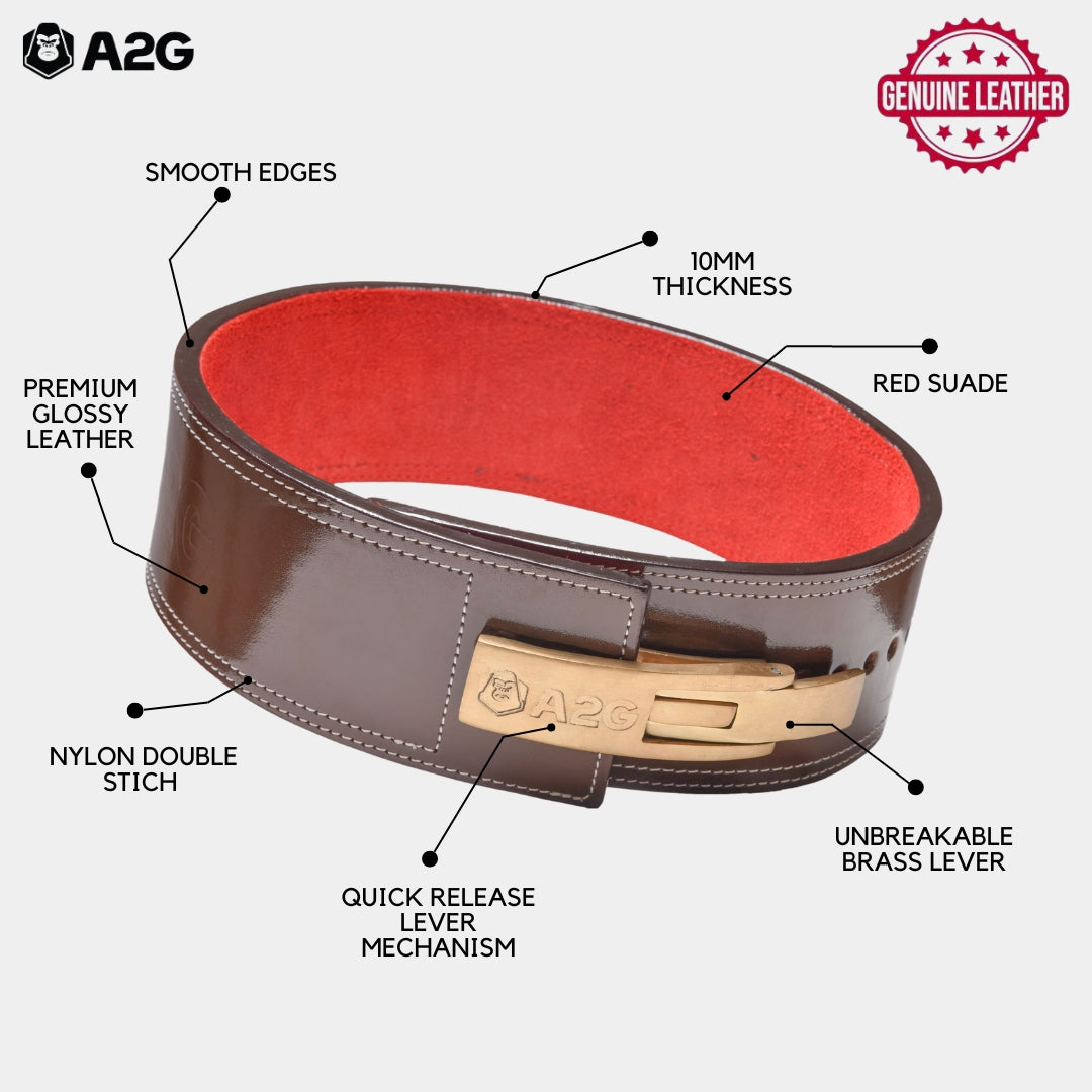 A2G Powerlifting 10 MM Brass Lever belt – a2glifestyle