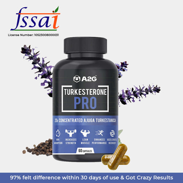 TURKESTERONE PRO | Ajuga Turkestanica Extract for Muscle Performance & Recovery (60 Capsules, Pack of 1)